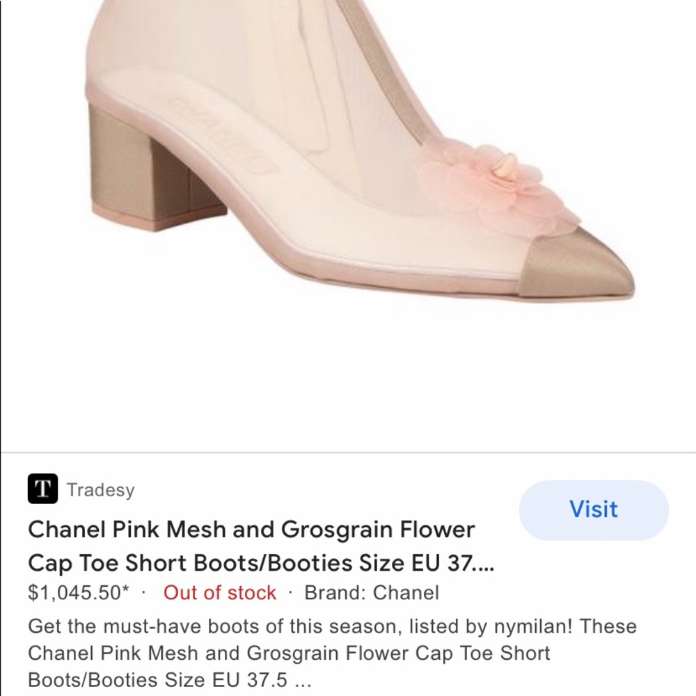 SOLD‼️‼️‼️‼️Chanel 2019 EU 38.5C Mesh Pink/Beige Booties